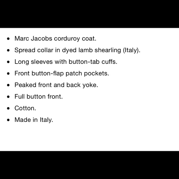 Marc Jacob Corduroy Coat - Picture 6 of 8